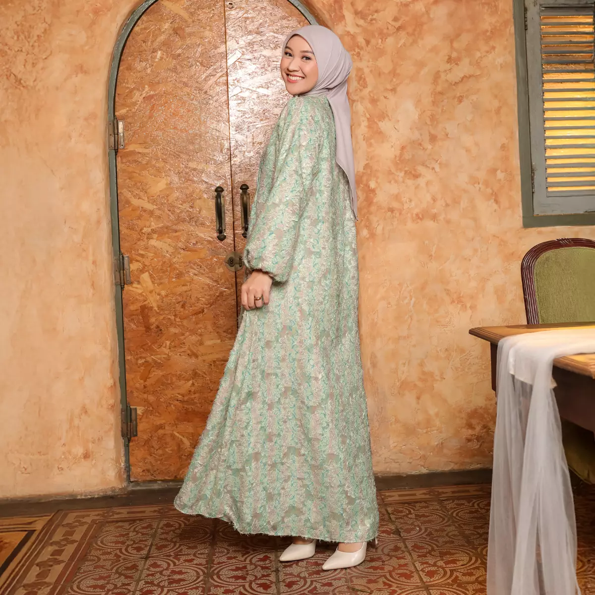 [Raya Collection] ZM Zaskia Mecca - Rairy Lime - Gamis Wanita - Primadona Series Edisi Lilya Senja - Koleksi Ramadhan Series