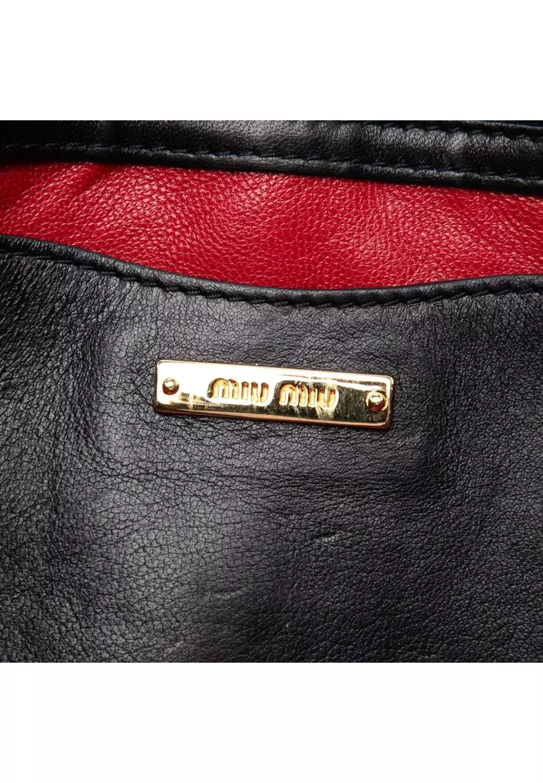 Pre-Loved Miu Miu Matelasse Nappa Biker Crossbody