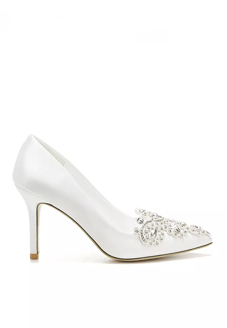 Discount on Twenty Eight Shoes  shoes - SKU: VANSA 9cm Rhinestone Satin Wedding High Heel Shoes VSW-P16870.9