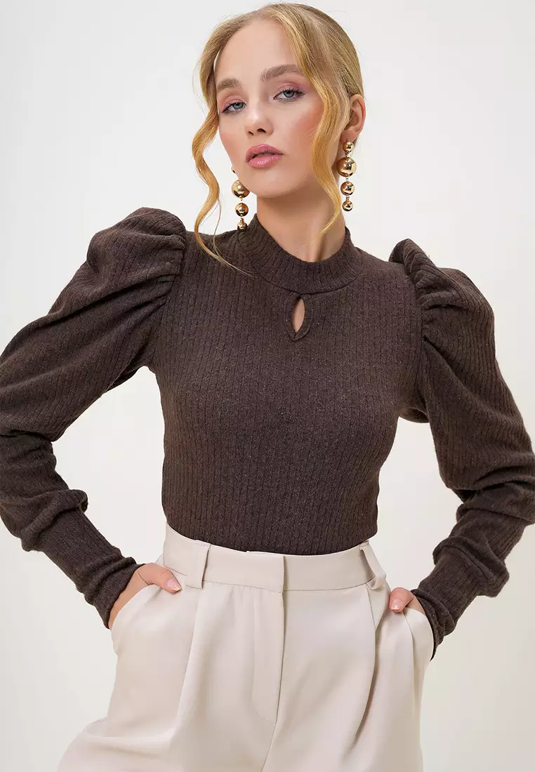 Long Puff Sleeves Top