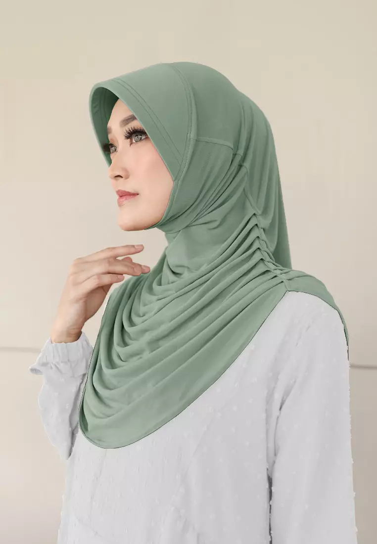 Zelena - Mahika Bergo | Hijab Instan Daily | Bergo Pad Kerut - Matcha Green