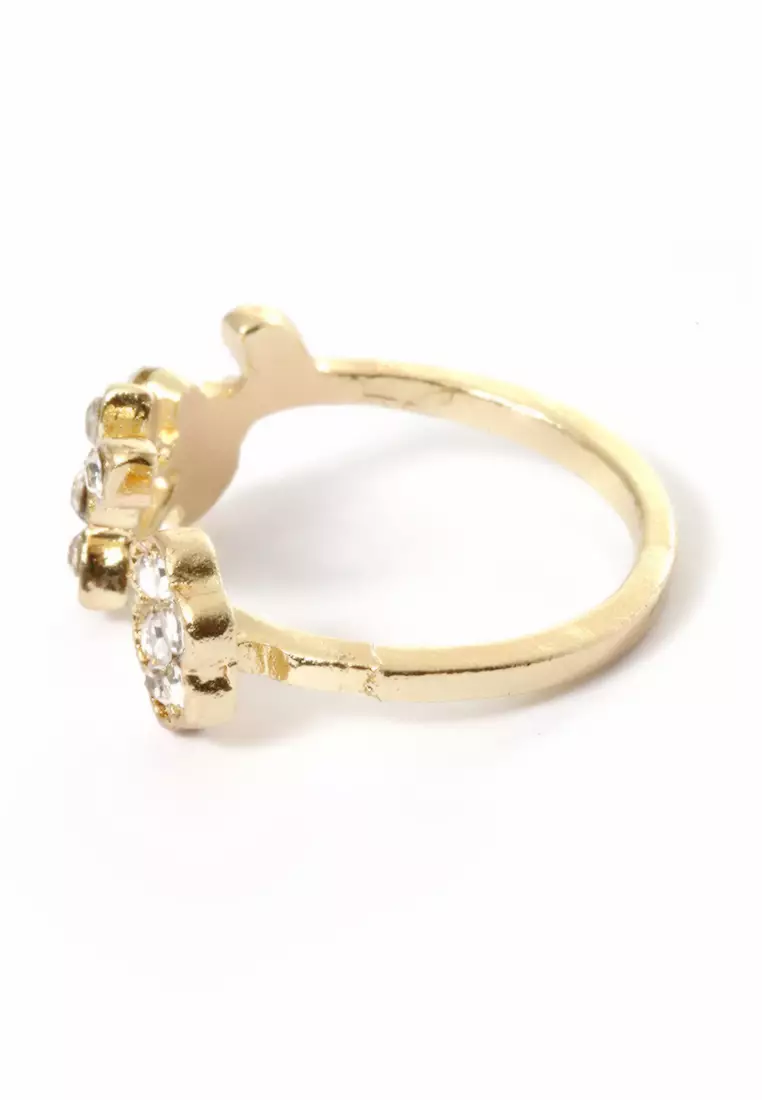 Ring Flower Perhiasan Aksesoris Wanita Casual - Gold