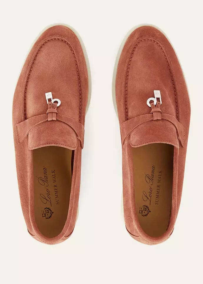Summer Charms Walk Loafers Suede Goatskin Dusty Orange