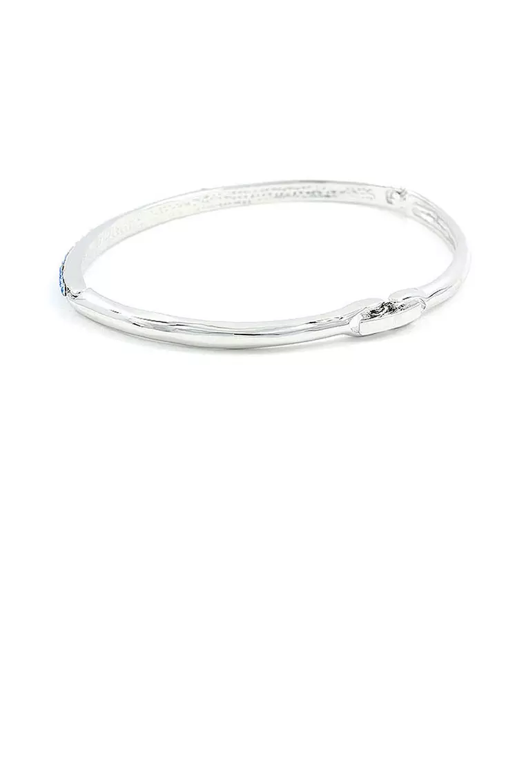Elegant Bangle with Blue Austrian Element Crystals