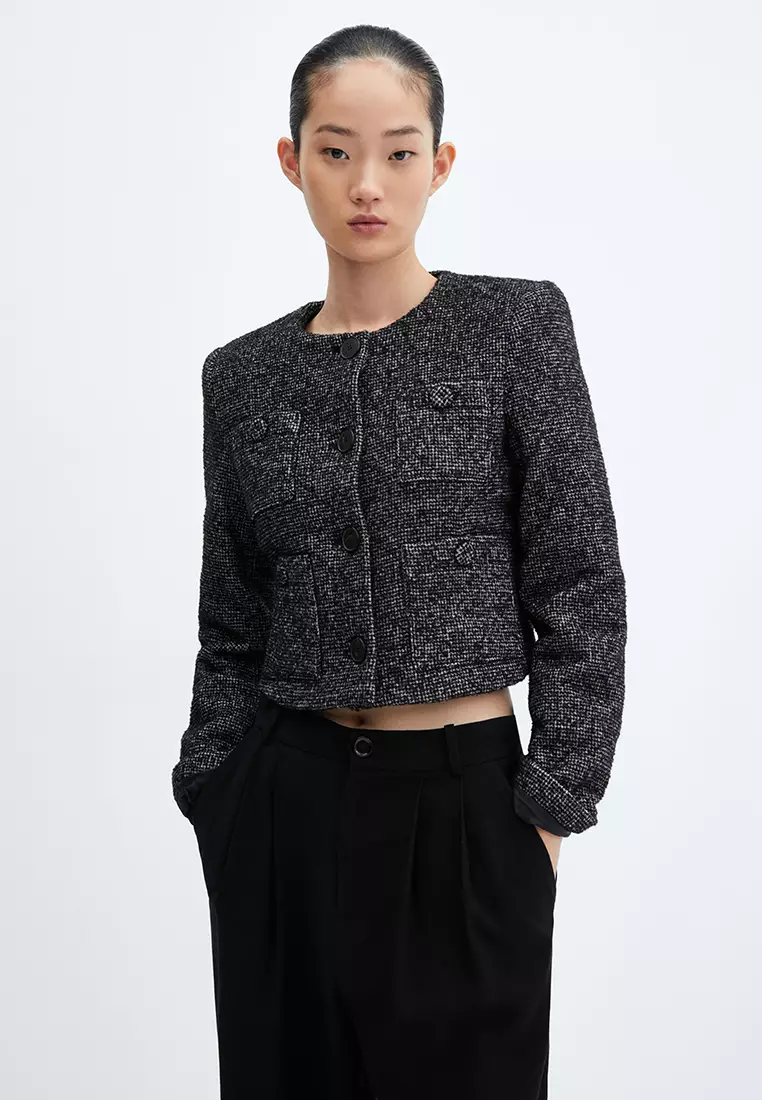 Buy Mango Pocket Tweed Jacket Online ZALORA Malaysia