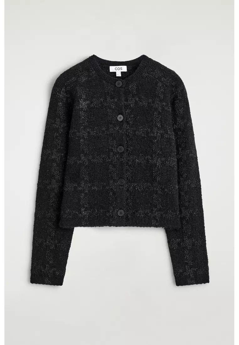 SPARKLY BOUCLÉ-KNIT CARDIGAN