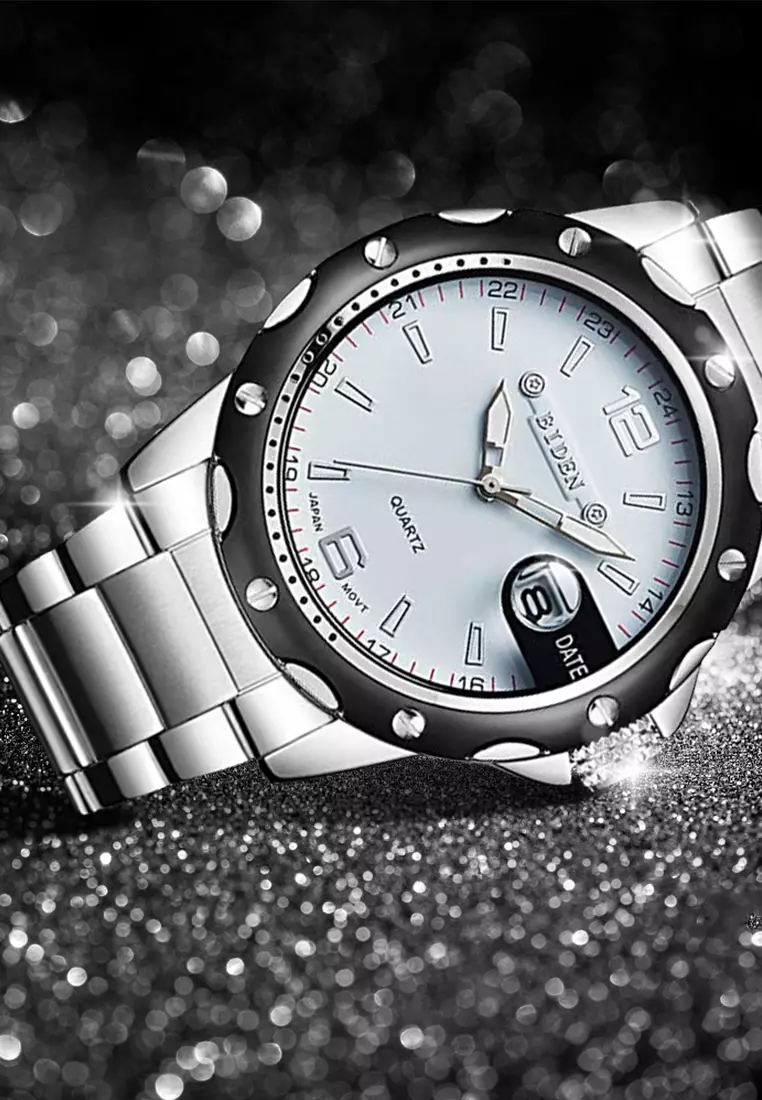 jam tangan pria Biden bisnis fashion sport stainless steel waterproof