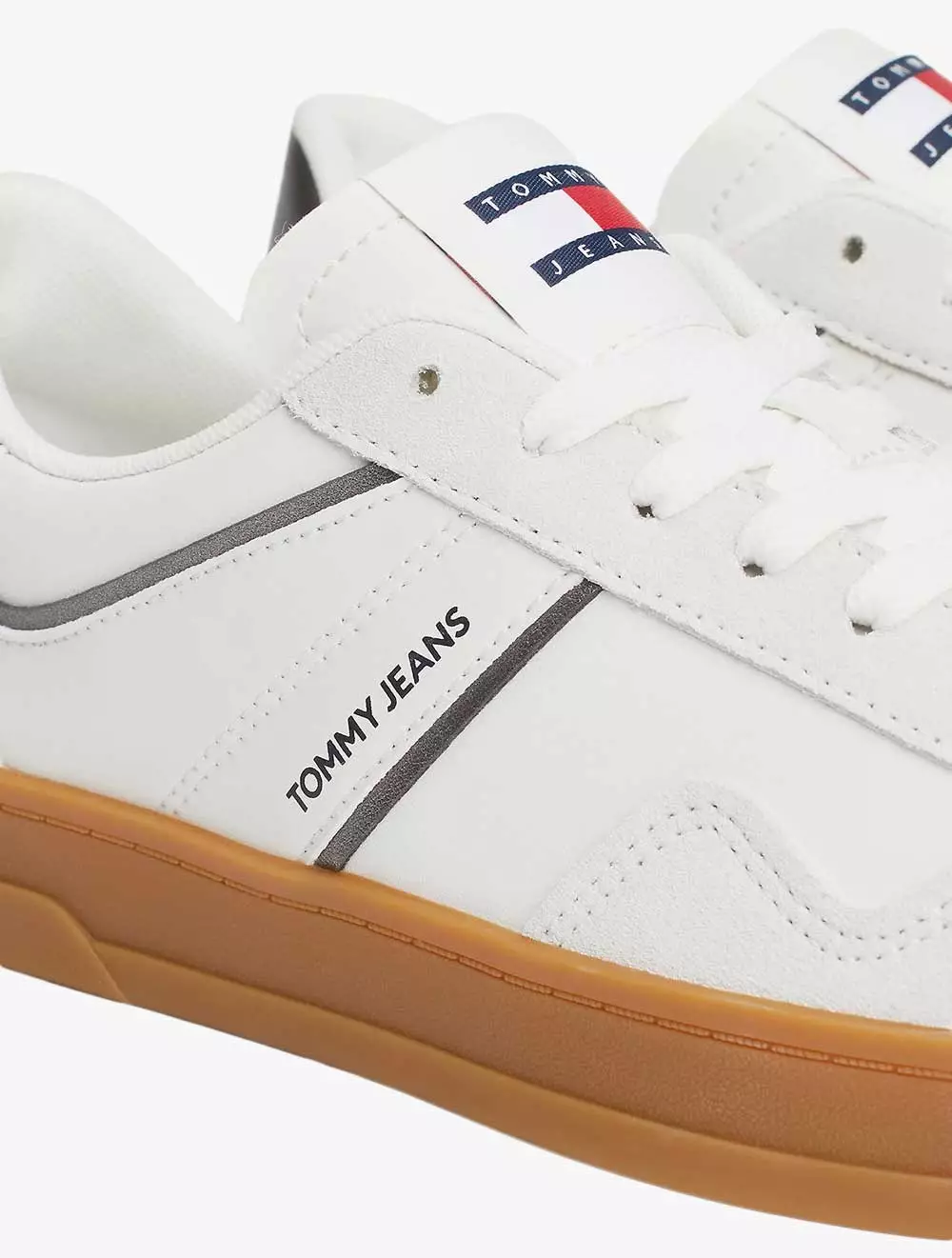 TOMMY JEANS - The Greenwich Leather Logo Trainers - Grey - grey