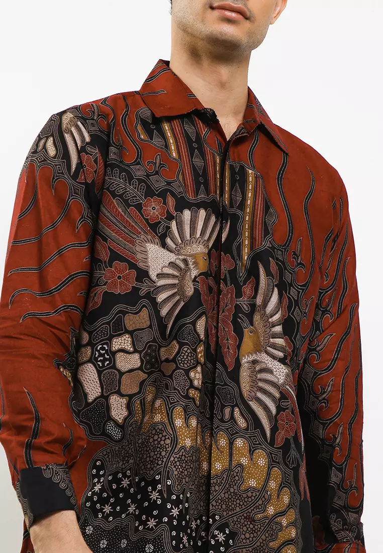 Kenari Kemeja Batik Exclusive Premium Pria Casual Modern Lengan Panjang