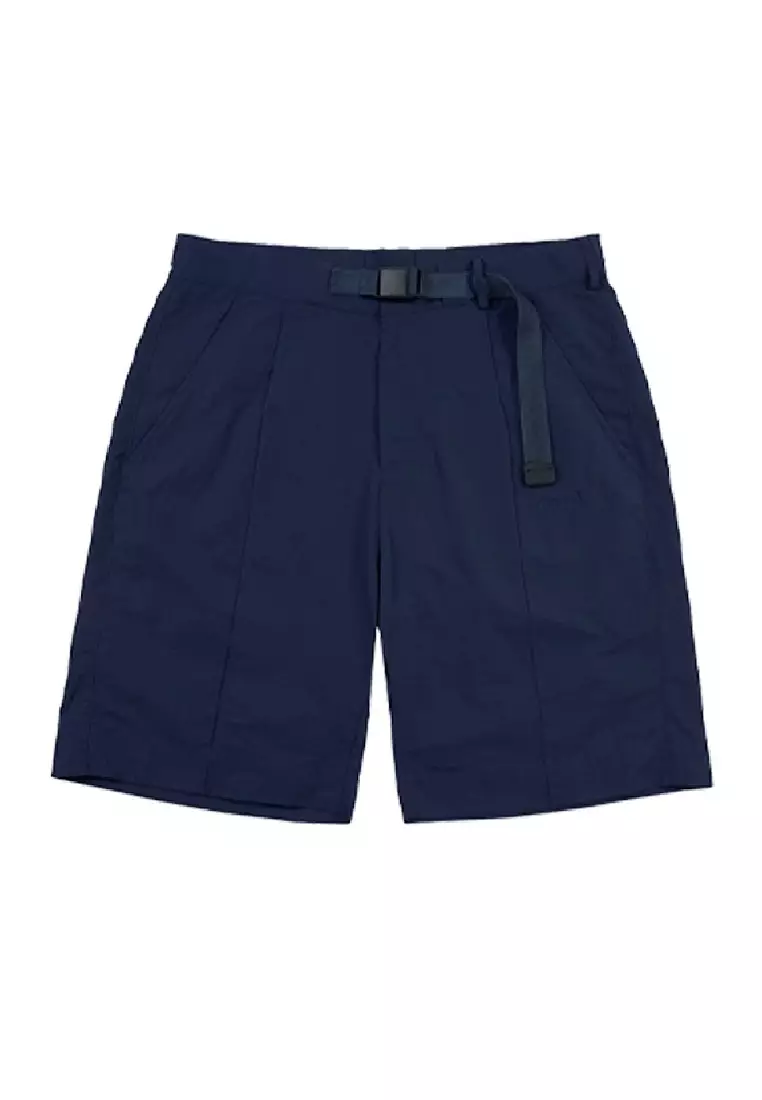 Buy HLA Solid Colour Straight Short Pants Men (Navy Blue