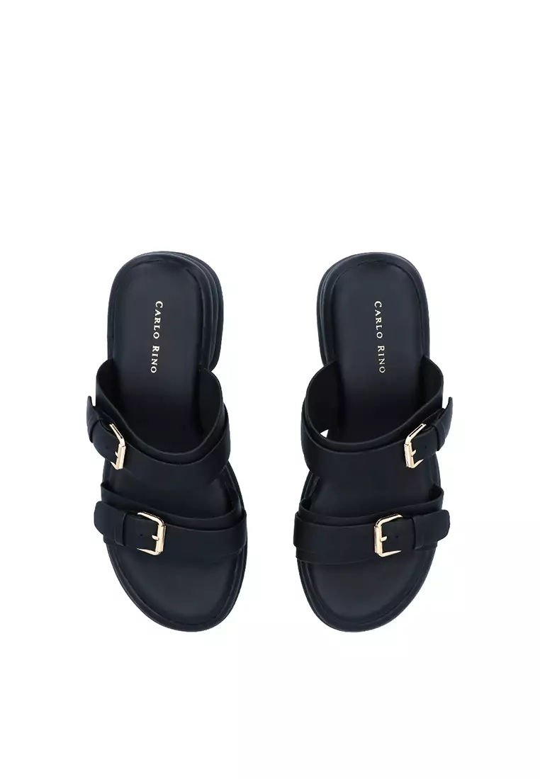 Black CR Isla Duo-Strap Sandals