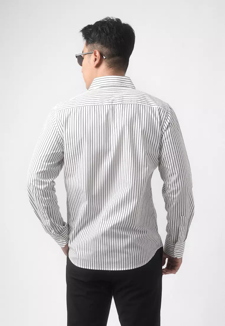 Hugo Stripe Shirt White LS