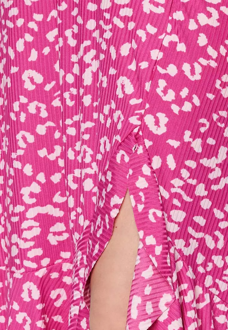 High Waist Print Midi Skirt