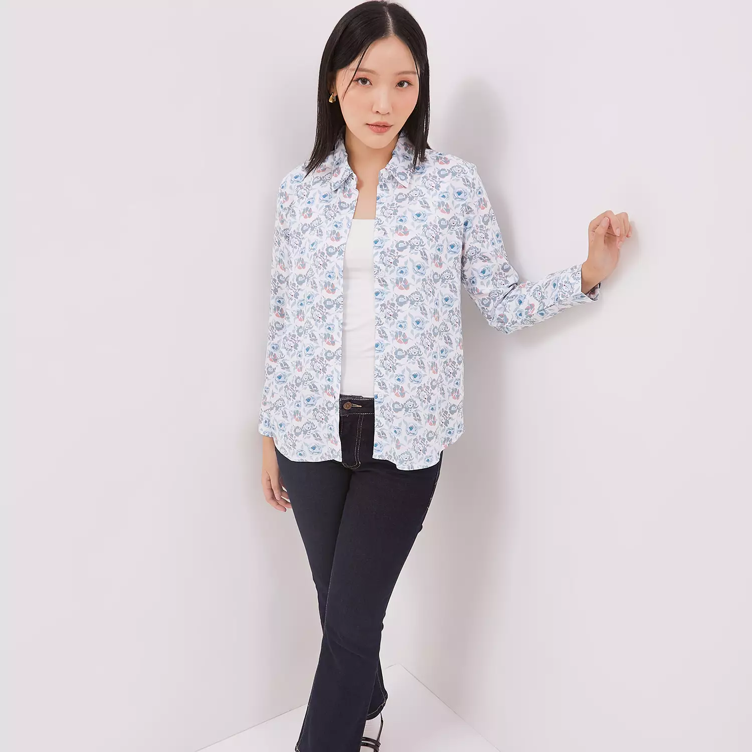 DUST Kemeja Flower Aster Biru Comfease (D.116465)