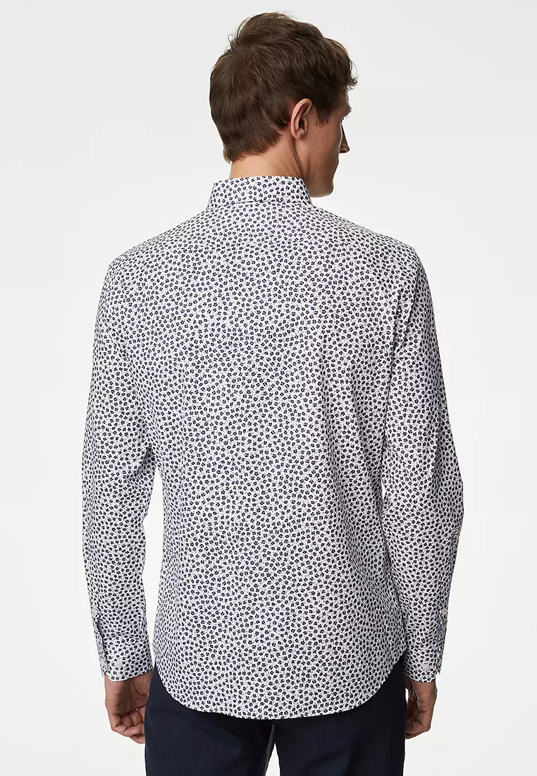 Regular Fit Easy Iron Pure Cotton Print Shirt