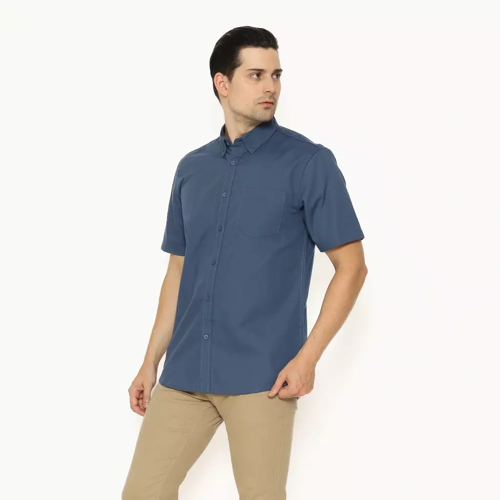 AMK Kemeja Pria Lengan Pendek SHS KAZUKI S/S Blue