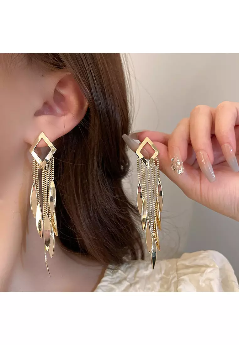 Buy SUSEN Diamond tassel earrings 2024 Online ZALORA Singapore