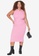 Trendyol pink Plus Size Belted Dress FDA4EAAC08E5DFGS_1