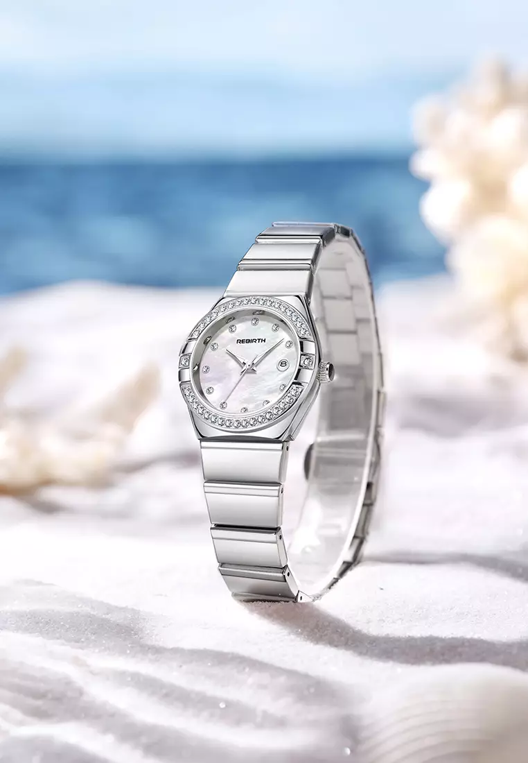 Jam Tangan Wanita Original Gaya Korea Anti Air Anggun Bercahaya Jam Tangan Cewek silverwhite