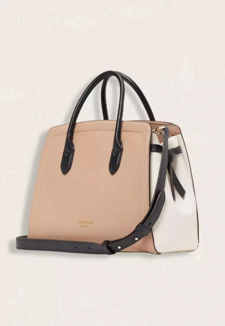 Kate Spade Knott Colorblocked Large Satchel Kraft Paper Multi