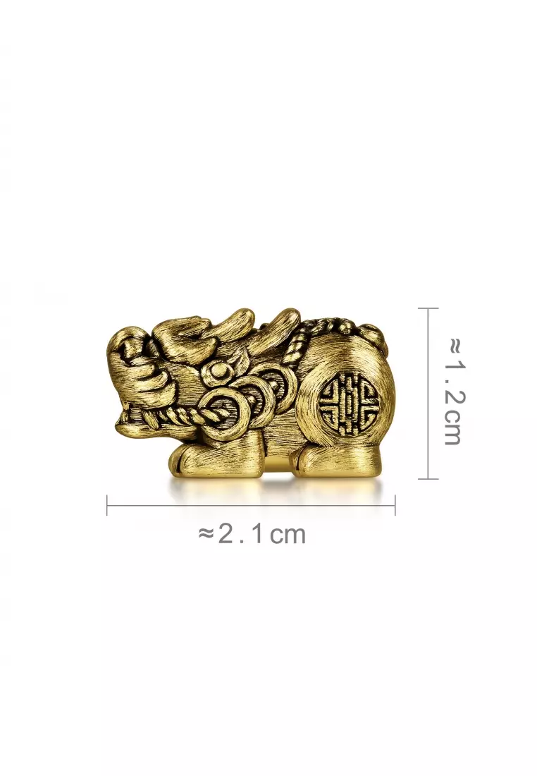 Charme 999 24K Gold Cultural Blessings Noir XL Pixiu Charm 95508C (Bracelet not included)