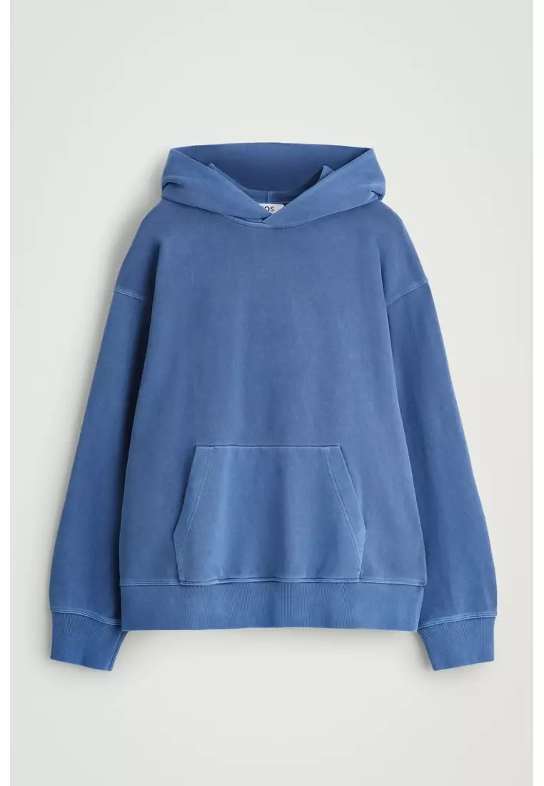WASHED COTTON-JERSEY HOODIE