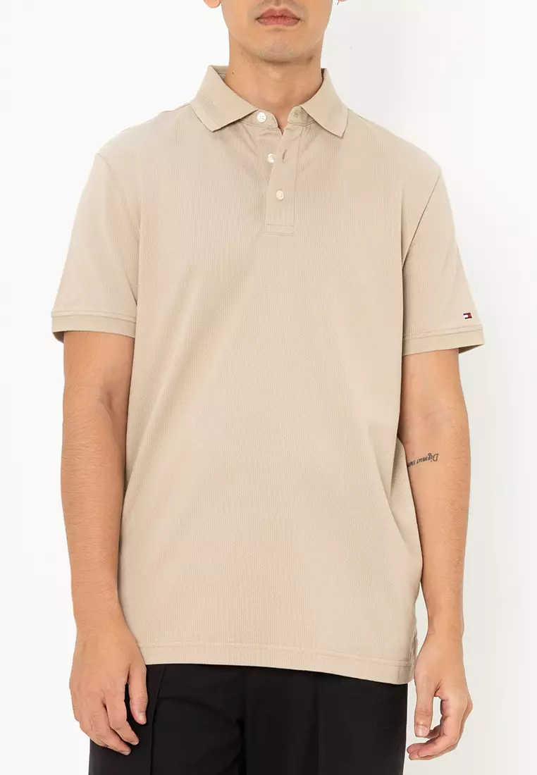 Single Jersey Jacquard Reg Polo Shirt - Tommy Mainline