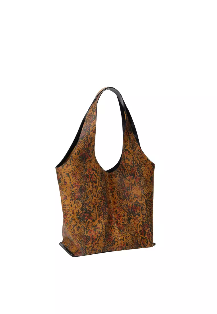 手提袋 - 蛇壓紋焦糖色