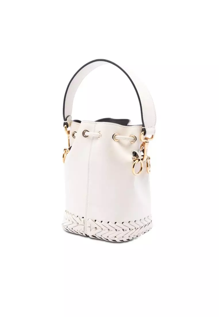 Pre-Loved Fendi Mini Embossed Leather Whipstitch Mon Tresor Bucket Bag