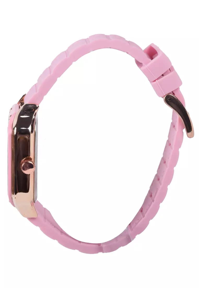 Jonas Jasmin - Jam Tangan Analog Wanita - Rosegold - Pink Rubber Strap - JJ-2221L-E