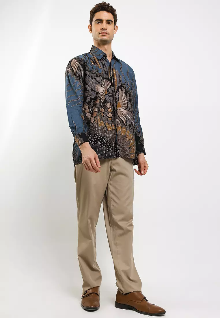 Kenari Kemeja Batik Exclusive Premium Pria Casual Modern Lengan Panjang