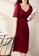 OUNIXUE red Temperament Solid Color Waist Dress 8CEE6AA5F73BD4GS_5