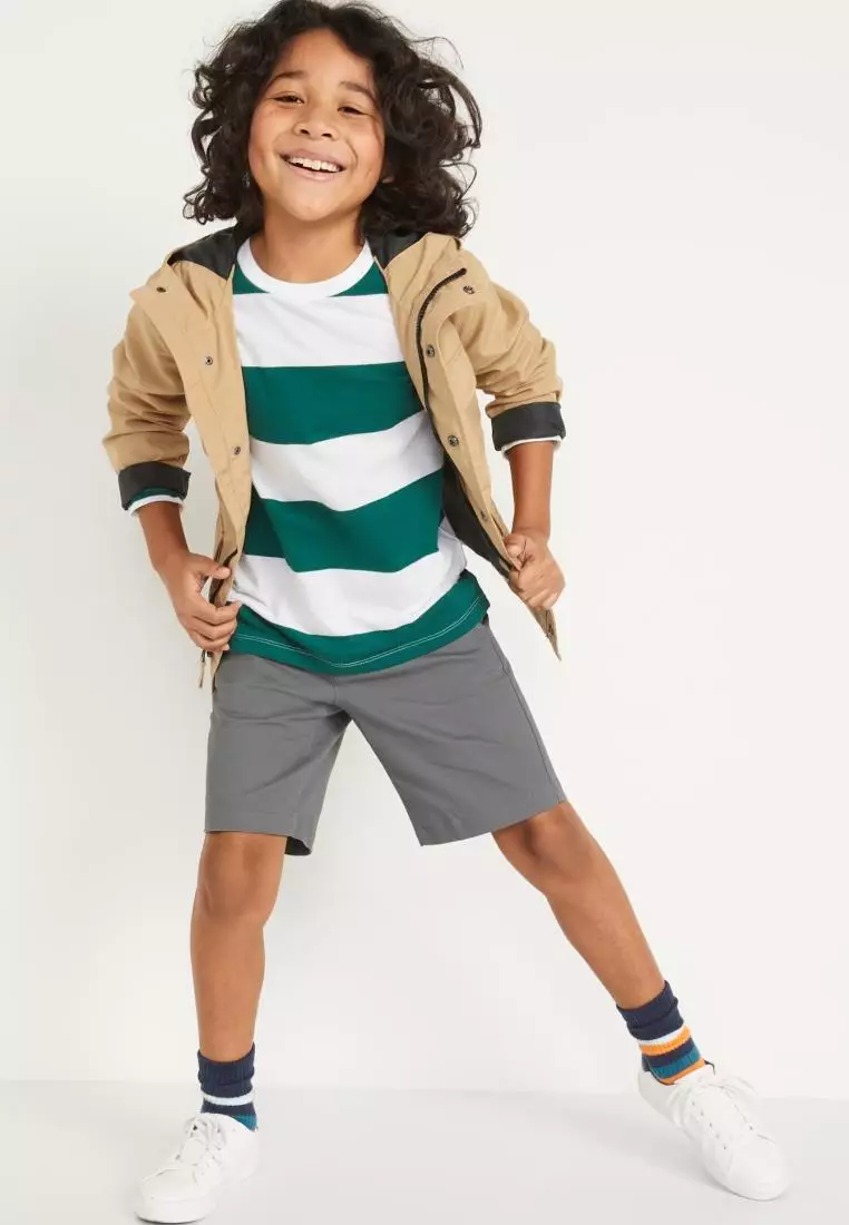 Built-In Flex Straight Twill Shorts for Boys (At Knee)