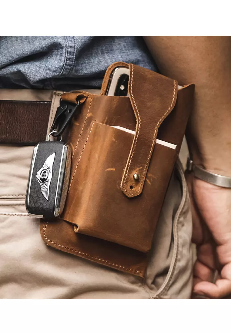 Handmade Leather Waist Pouch QYE6543