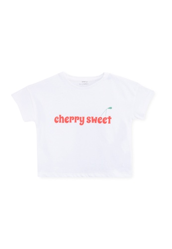 Knot white Girl short sleeve t-shirt cotton Cherry sweet 2DF72KA2C10B8FGS_1