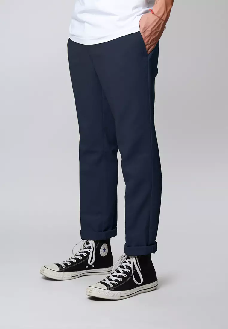 Dickies slim straight double knee work chino trousers in khaki