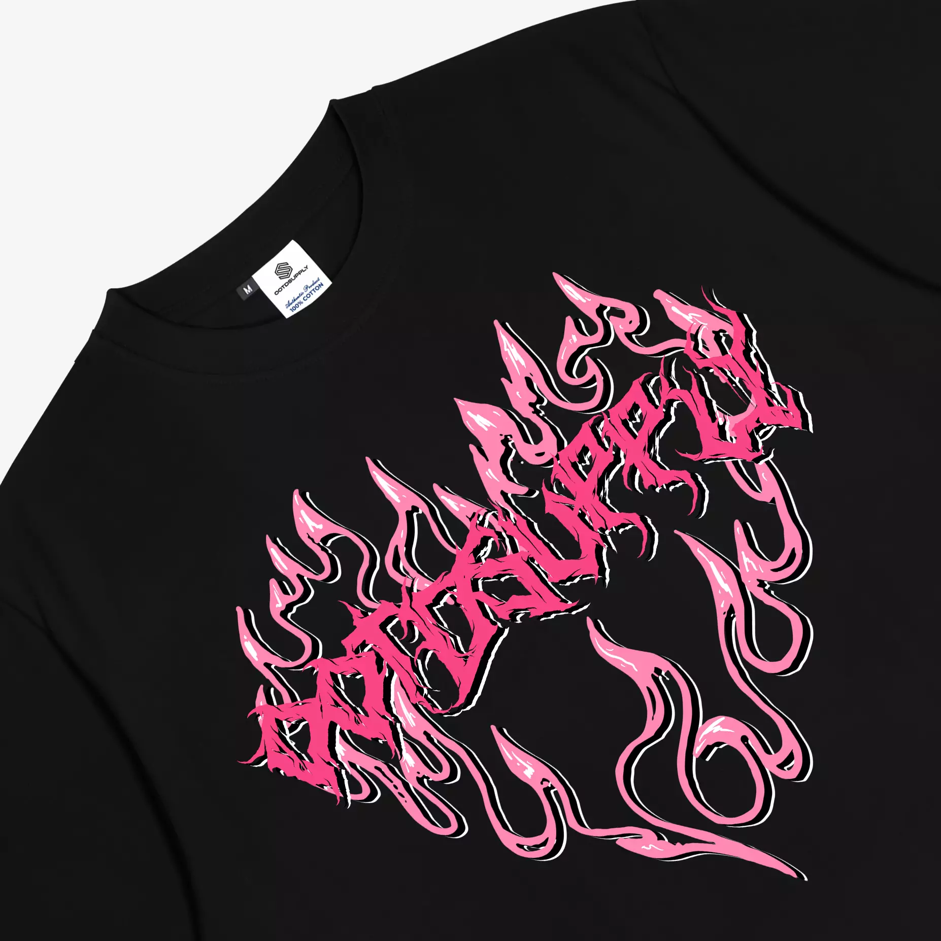 OOTDSUPPLY Reguler Tshirt 24s Blaze Heart Black & White | Kaos Pria & Wanita TS078