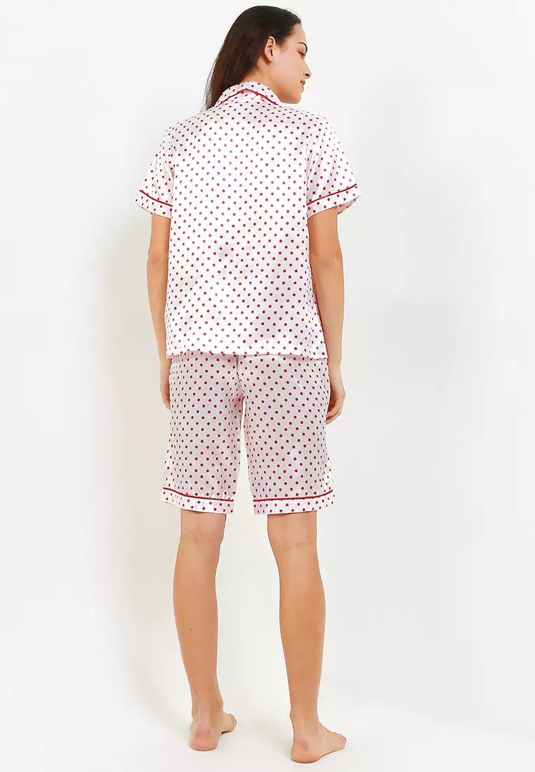 Pyjama Pijama Satin Silk Short Sleeve Short Pants Sleepwear