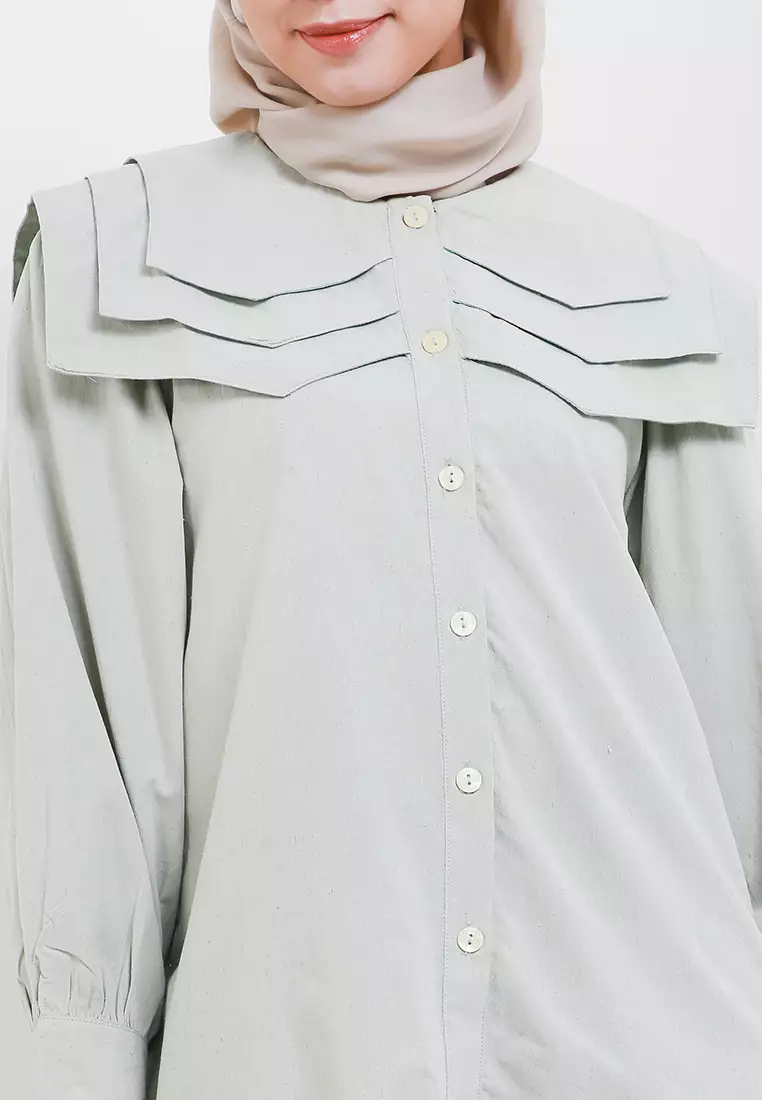 MFMW Turlington Atasan Blouse Sage Green