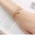 Glamorousky silver 925 Sterling Silver Plated Gold Fashion Simple Hollow Heart Double Layer Bracelet 031C8AC21706B0GS_5