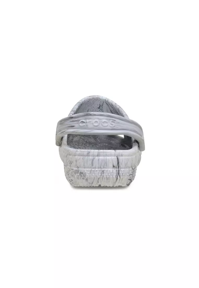 Classic Watercolor Marbled Clog in Grey Swirl