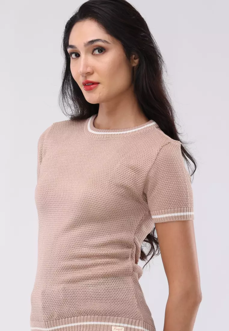 Knitted Short Sleeves Top