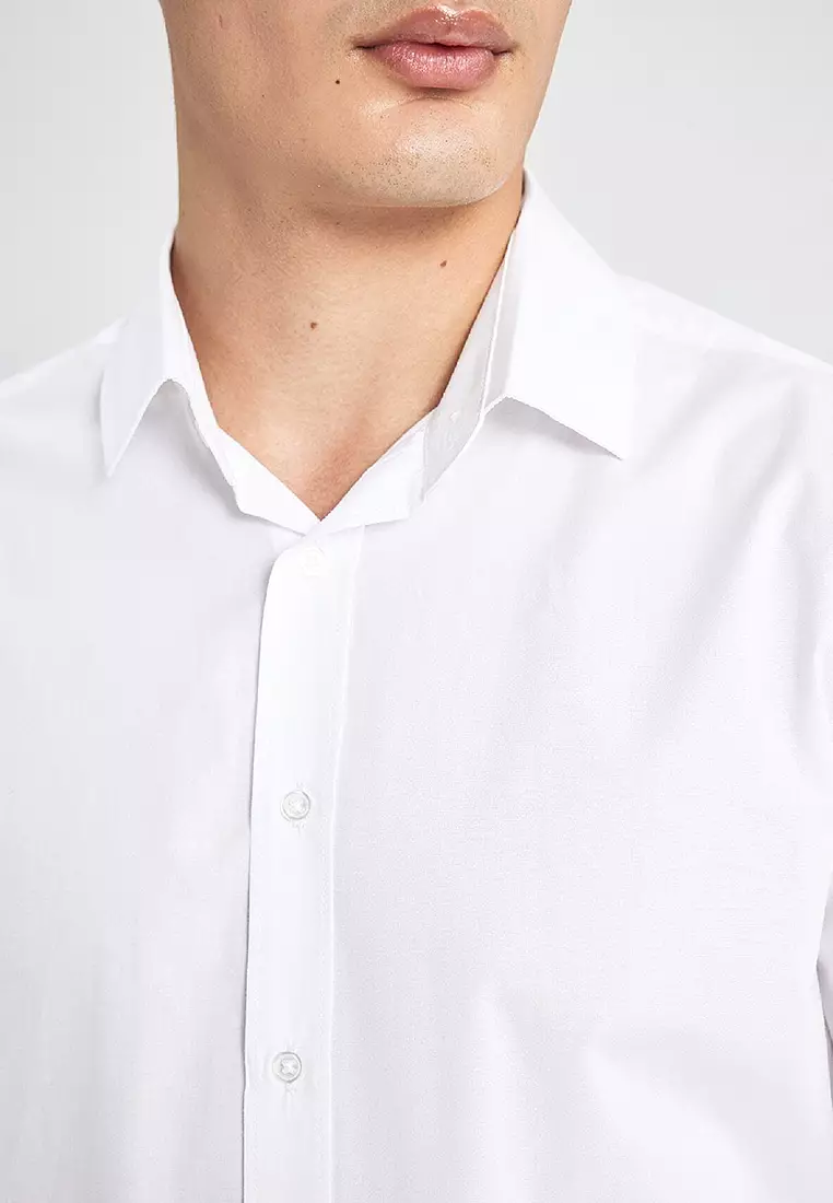 Slim Fit Italian Collar Non Iron Long Sleeve Shirt