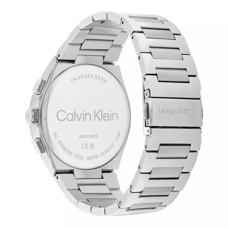 Jam Tangan Pria Calvin Klein Distinguish 25200459 Men Black Dial Stainless Steel Strap
