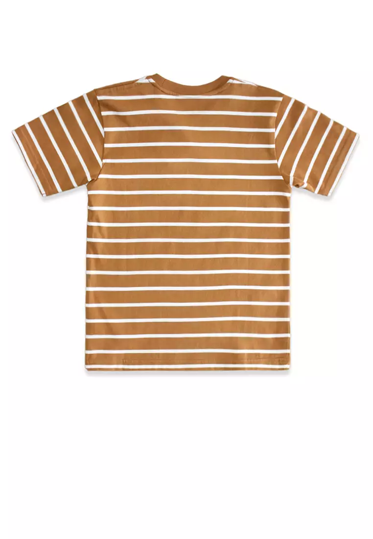 Tshirt/ Kaos Anak Laki/ Rodeo Junior Brown Stripe Tshirt with Pocket