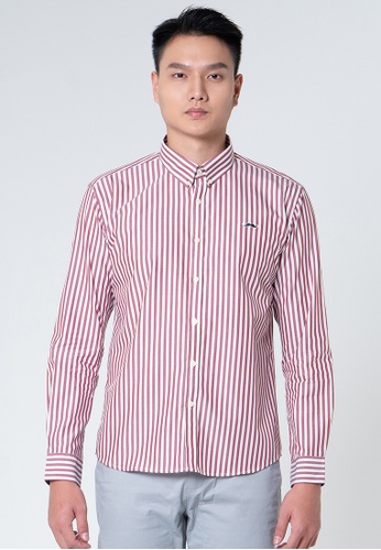 Private Stitch red Private Stitch Men Casual Long Sleeve Regular Fit Cotton Striped Shirt C9379AA9F12424GS_1