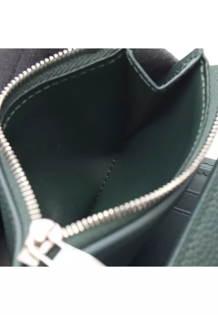 Pre-Loved Louis Vuitton Victor Wallet LV Aerogram Forest Green trifold wallet leather Dark green
