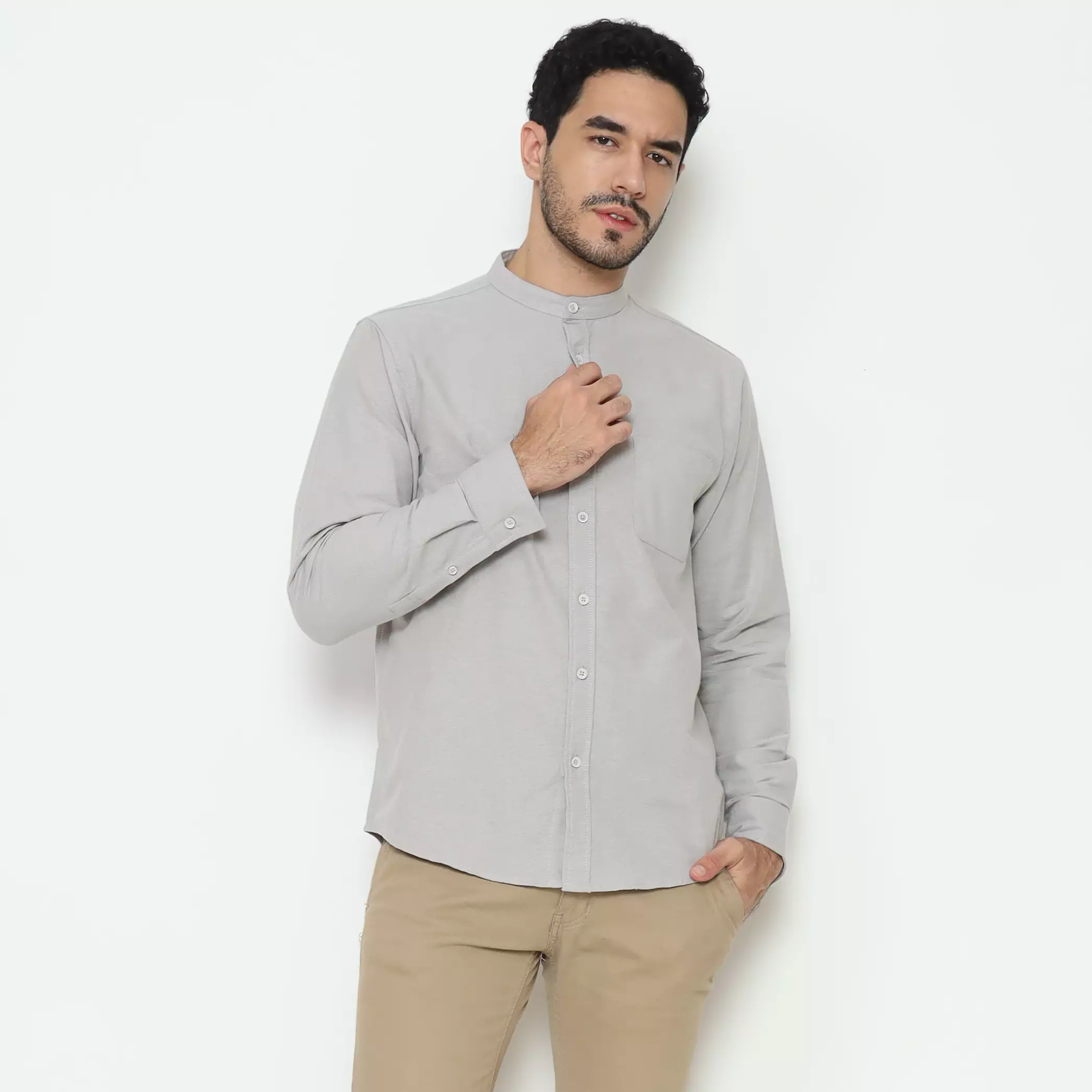 AMK Kemeja Pria  Lengan Panjang SHG Ringga L/S Grey
