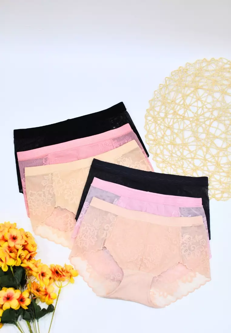 6 Pack Lola Sexy Lace With Straps Back Panties Bundle A