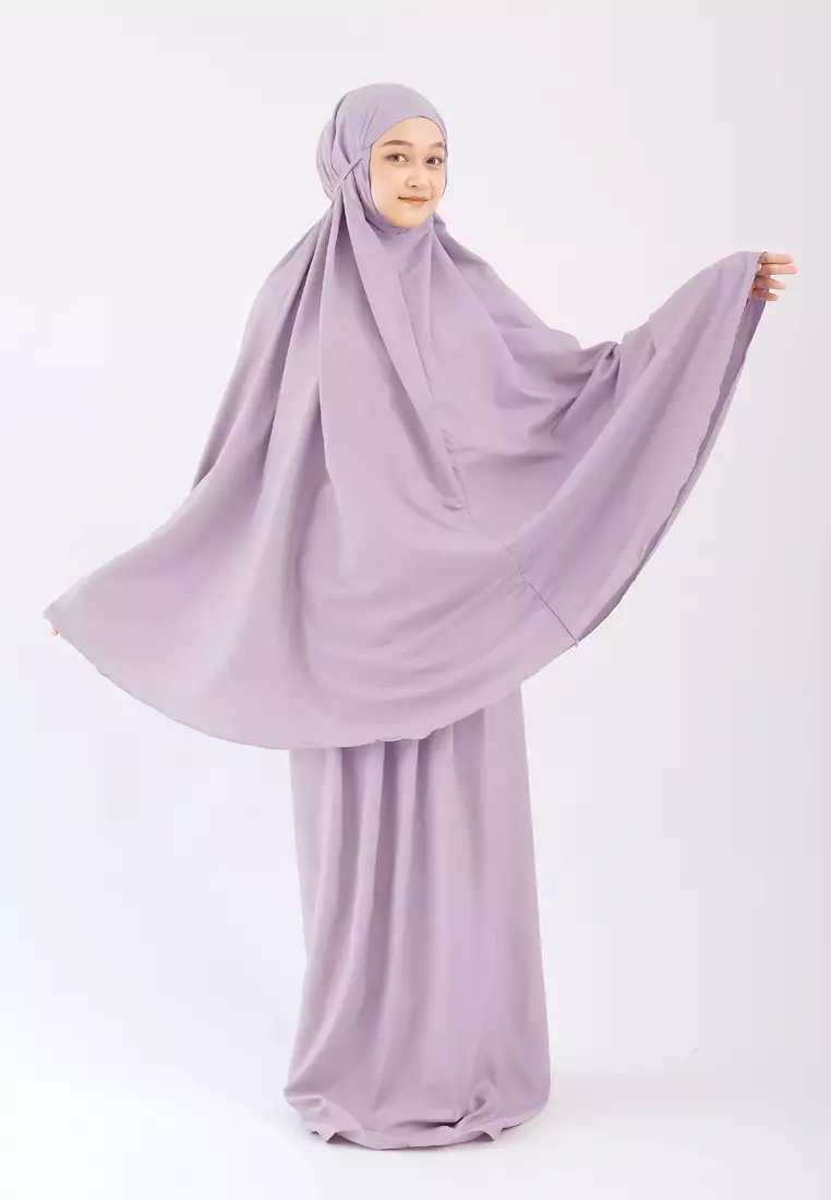 Zelena - Qila Prayer Set | Mukena Rayon Dewasa 2in1 - Purple